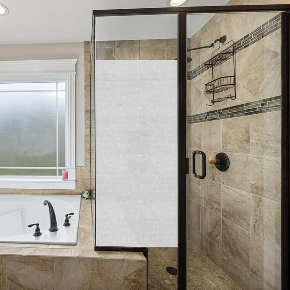 SEWCHICS Privacy Window Film Static Cling White Vinyl Adhesive for Glass Decoration