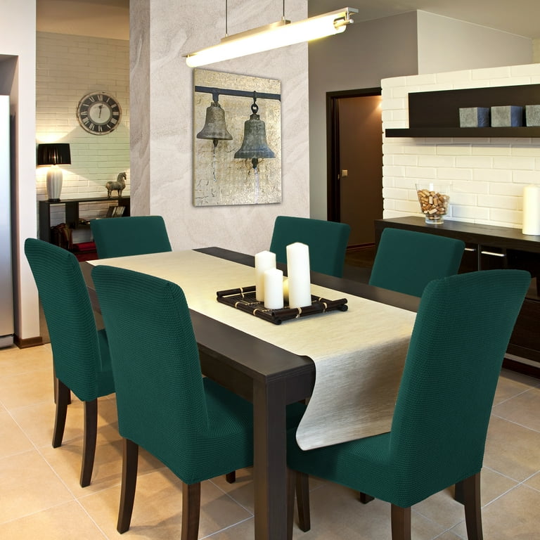 Dark green dining chair covers sale