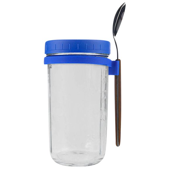 YATLTE Overnight Oats Containers with Lids and Spoons, Glass Mason Jars for Overnight, Oats Jars Leak Proof Oatmeal Container Great for Cereal Fruit Vegetable Milk Salad Yogurt Meal Prep