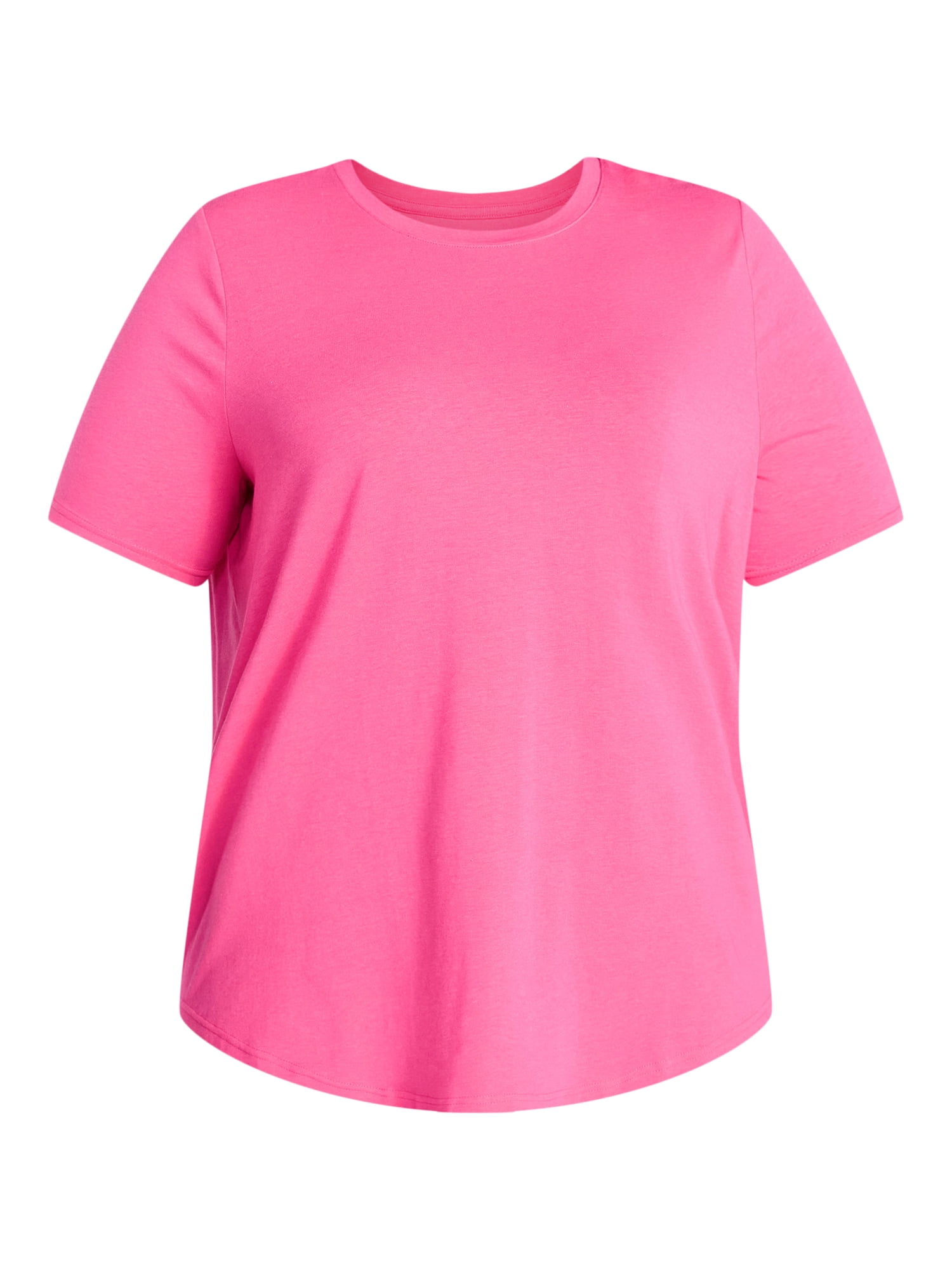 Terra & Sky Women's Plus Size Crewneck Tee with Short Sleeves, Sizes 0X-5X
