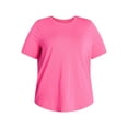thumbnail image 3 of Terra & Sky Women's Plus Size Crewneck Tee with Short Sleeves, Sizes 0X-5X, 3 of 5