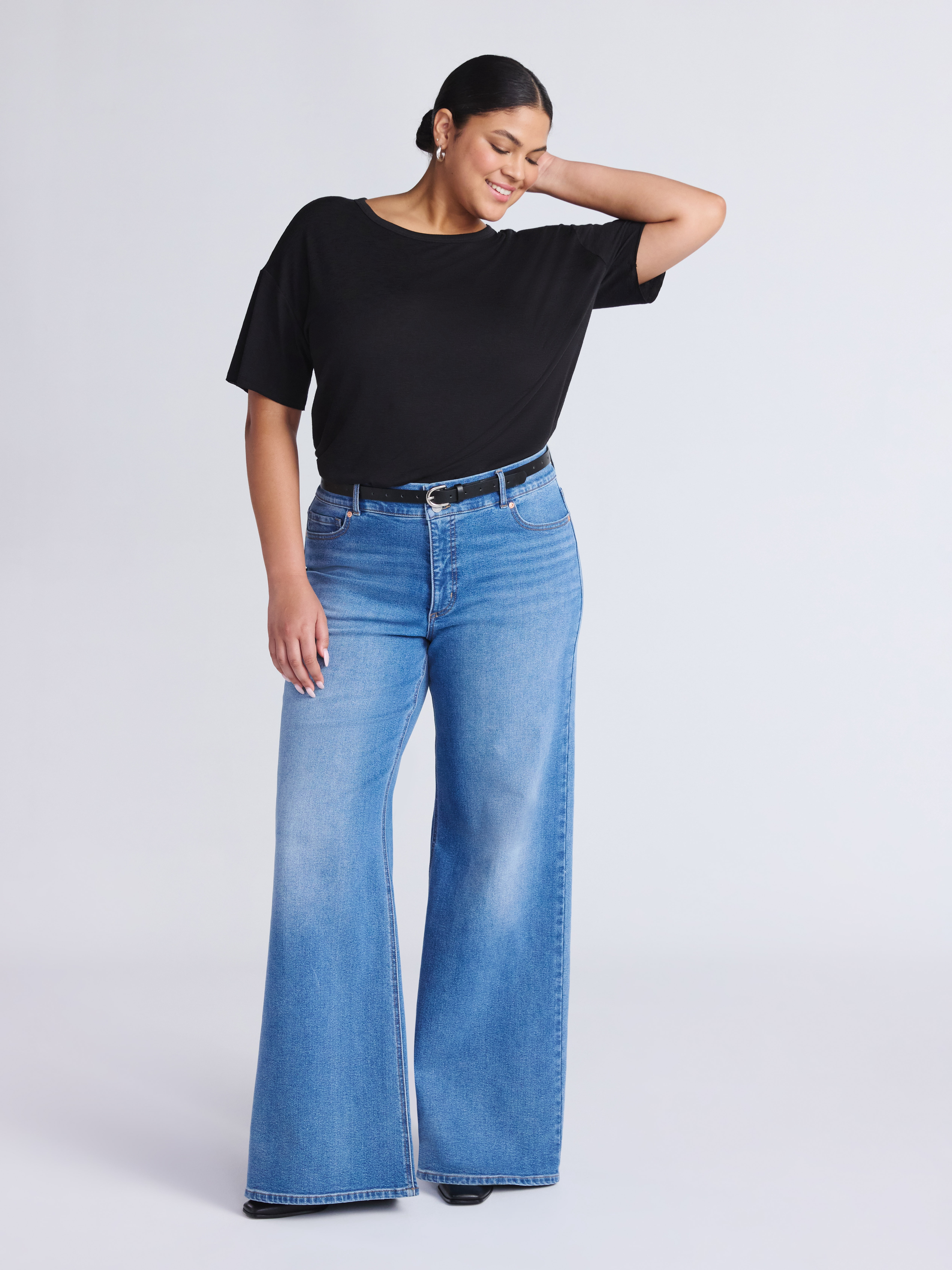 Sofia by Sofia Vergara Women's and Women's Plus Margot Wide Leg High Rise Jeans, 30.5" and 32.5" Inseams, Sizes 0-28