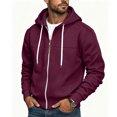 thumbnail image 2 of Diufon Zip Up Hoodie Men Long Sleeve Big and Tall Going Out Hooded Jackets Fall Winter Warm Pullover Sweatshirts, 2 of 8