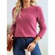 thumbnail image 4 of Camisas de Larga para Mujer, Tops de Moda de Otoño, Suéteres Elegantes de Cuello Redondo, Túnicas, Ropa de Invierno, Conjuntos Casuales Rojo Rosa M, 4 of 8