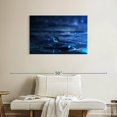 thumbnail image 2 of Elephant Stock Water Drop Ripple Wall Art - Horizontal Canvas Wall Art - Lobby Wall Decor - Nature Canvas - Blue And Black Decor - 36" x 24", 2 of 8