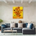 thumbnail image 4 of HFDF Sunflowers by Vcent Van Gogh The World Classic Art Reproductions, Giclee Canvas Prts Wall Art for Home Decor, 11x14inch Framed, 4 of 6