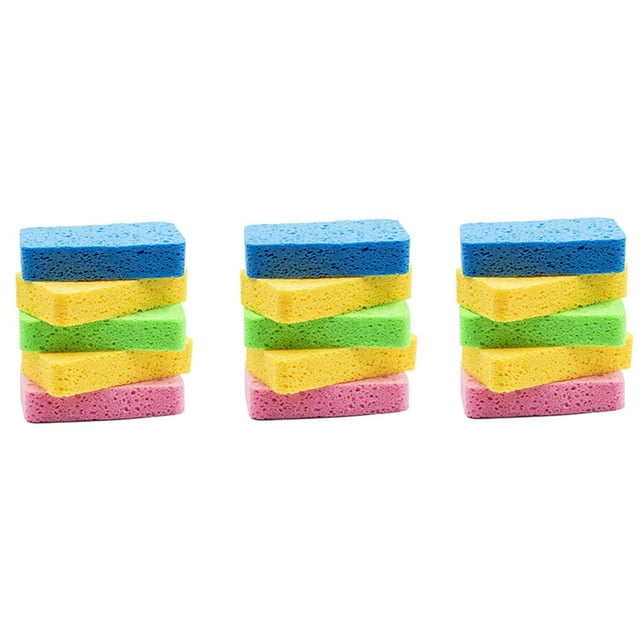 Esponjas Grandes de Celulosa, Esponjas de Cocina para Platos, Esponjas para Fregar, Esponja para Fregar Platos Que No Raya para Utensilios de Cocina 15 Piezas