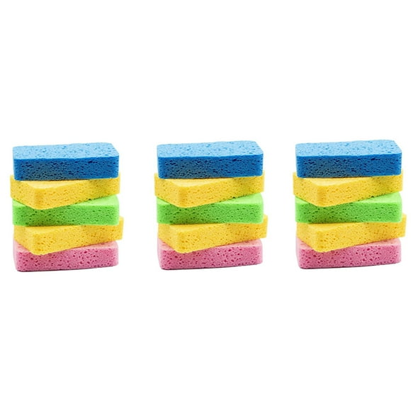 Cellulose Sponges,Kitchen Sponges for Dish, Duty Scrub Sponges,Non-Scratch Dish Scrubber Sponge Cookware 15 Pcs