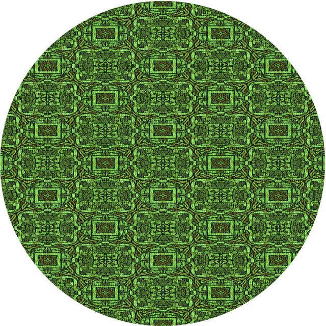 Ahgly Tapis Rond Lavable en Machine Intérieur Transitionnel Vert Forêt Foncé, 4 Pieds Rond