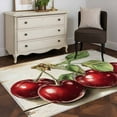thumbnail image 5 of Red Cherry Area Rug 3x5 Washable Rug Non Slip Vintage Summer Botanical Wooden Large Area Rug Indoor Floor Carpet for Entryway Bedroom Kitchen Living Room Home Office Dining Room Nursery, 5 of 8