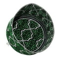thumbnail image 2 of Madinah Green Muslim Omani Kufi Hat 4-Inch Tall Minar Design Black White Accent Islamic African Fashion Prayer Cap, 2 of 5