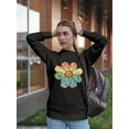 thumbnail image 2 of Colorfull Flower Design Women Sweatshirt, Female 3X-Large, 2 of 4