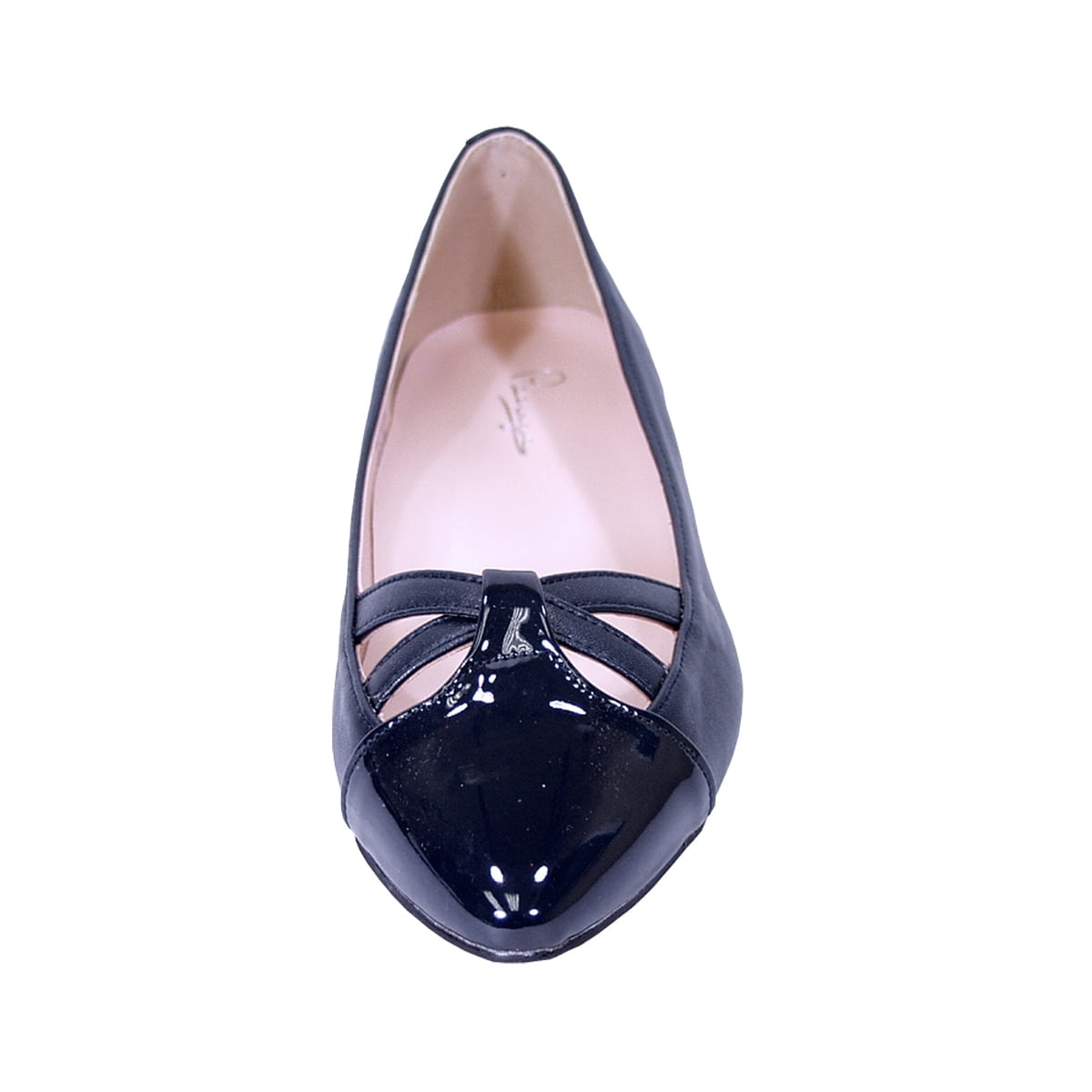 PEERAGE Sidney (FT6043) Women Wide Width Pointed Toe Flats NAVY 10