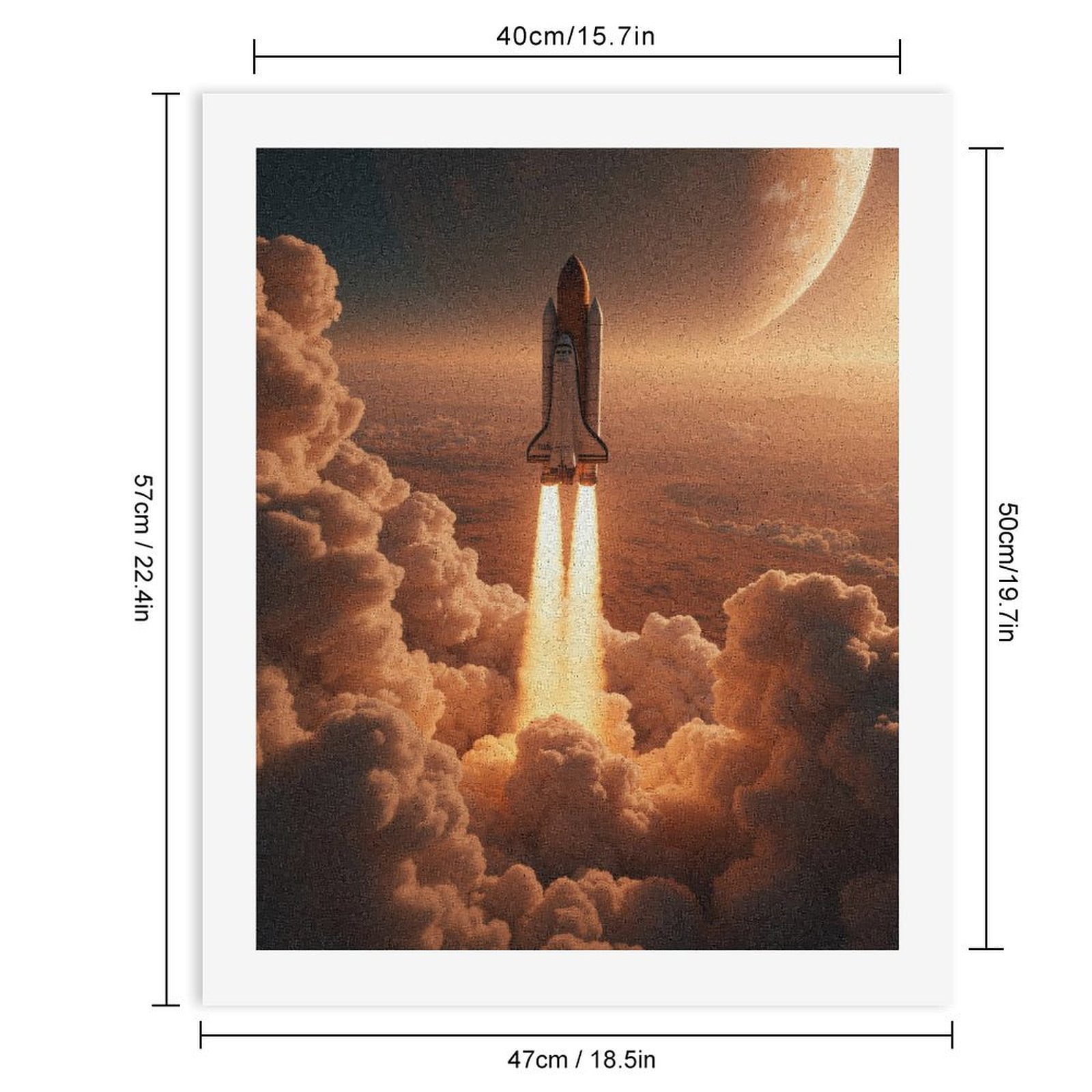 Paint By Numbers Kit for Adults Beginner - DIY Rocket Launching Through Clouds Canvas Painting Kits for Adults, Frameless Paint By Number for Adults for Home Wall Decor 16x20 Inch