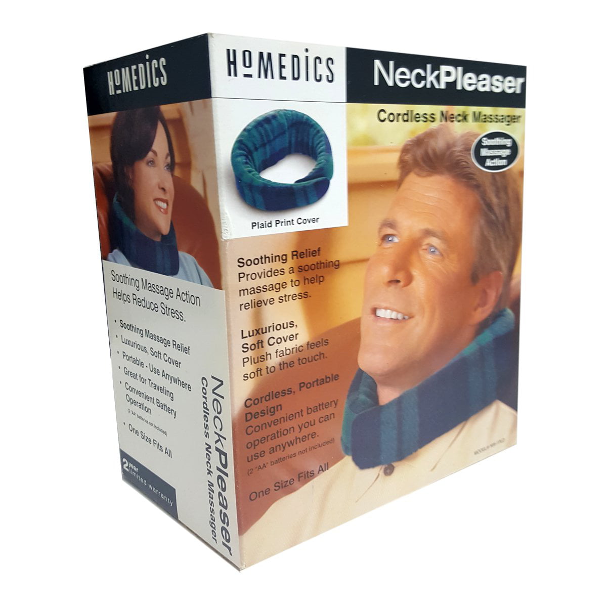 Homedics NeckPleaser Cordless Neck Massager Plaid Print NW-1PLD