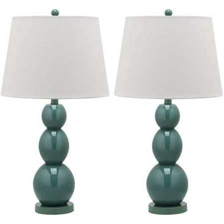 Safavieh LIT4089 Jayne 2 Light Accent Table Lamp with Empire Cotton Shade (Set o