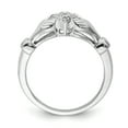 thumbnail image 2 of 925 Sterling Silver Rhodium Diamond Claddagh Ring, 2 of 2