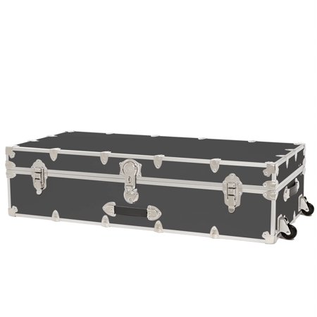Rhino Trunk & Case Armor Trundle Trunk with Removable Wheels, Underbed Storage For College Dorm & Home 44"x20"x12" (Slate)