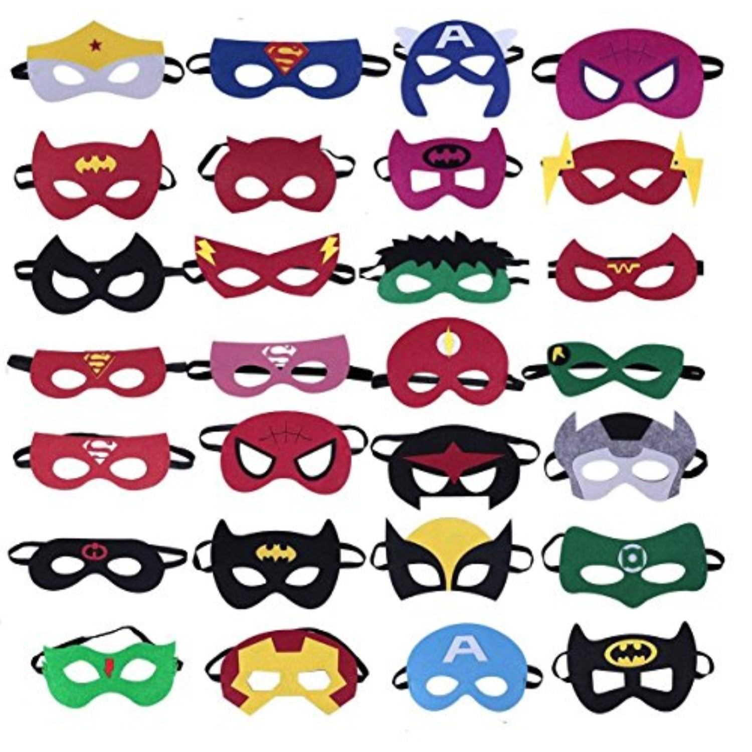 superheroes party masks,28 piece felt mask birthday party supplies cosplay toy for children