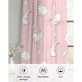 thumbnail image 6 of Easter Bunny Sheer Curtains 45 Inch Length 2 Panels Set for Living Room/Bedroom, Cartoon Carrots Cute Rabbits Sketch Pink Kitchen Curtains Grommet Semi-Sheer Curtains Window Treatments 42"x45"x2, 6 of 7