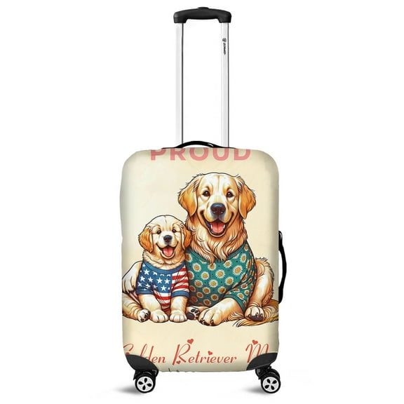 Happy Mother's Day Proud Golden Retriever Mom Travel Luggage Cover Goldens Dog Lover Gifts Idea Suitcase Dust Protective Decor - 03003