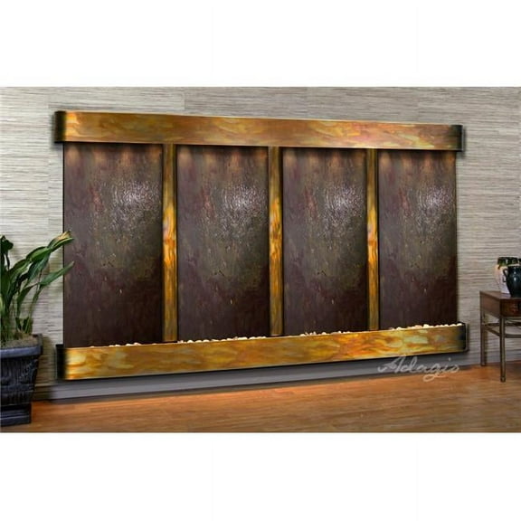 Adagio RFR1014 Regal Falls Round Rustic Copper Multi-Color Featherstone Wall Fountain