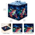 thumbnail image 3 of Starry Sky Frog Large Capacity Foldable Storage Basket with Handle, 10.8"x10.5"x10.6" - Storage Bins, Storage Containers, 3 of 6