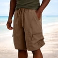 thumbnail image 2 of Hurxie Men's Lightweight Cargo Shorts with Drawstring,Comfy Casual Outdoor Shorts for Hiking Gym Workout Coffee,M, 2 of 7