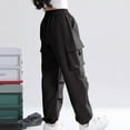 thumbnail image 3 of FAIWAD Girls Baggy Cargo Pants with Pocket Casual Hiking Quick Dry Lightweight Pants Elastic Waist Waterproof Sweatpants, 3 of 4