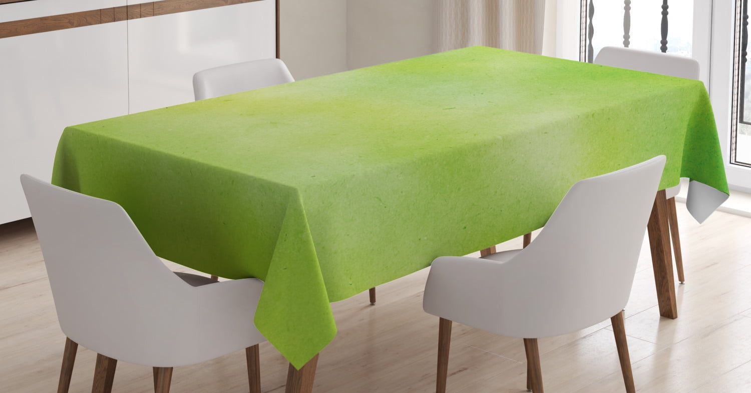 Lime Green Tablecloth, Blurry Faded Tones with Pastel Effects