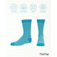 thumbnail image 6 of MeMoi Thin Stripe Cotton Blend Crew Sock - Boys - Male, 7 8, Teal, 6 of 12