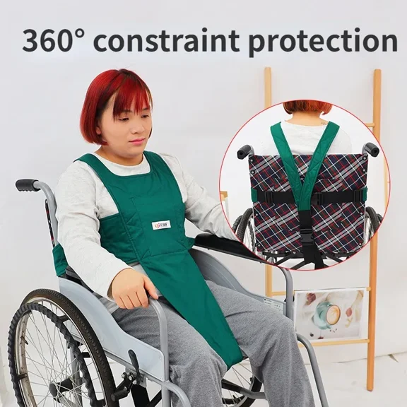 Adjustable Safety Strap For Wheelchair - Anti-Fall Shoulder Belt, Washable & Durable Vest For Elderly Patients Mobility Support