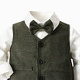 thumbnail image 4 of 6-12 Months Infant Newborn Boy Clothes Set 3Pcs Long Sleeve Stripe Shirt Vest Tops Pants 3Pcs Kids Gentleman Bowtie Set Outfits 9 12 18 24 Months 2T 3T 4T 5T Toddler Fall Winter Outfit,Blue, 4 of 4