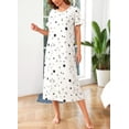 thumbnail image 3 of Loritta Nightgowns for Women Short Sleeve Comfy Womens Nightgown Summer Sleepwear for Women with Hair Rope, S-2XL, 3 of 7