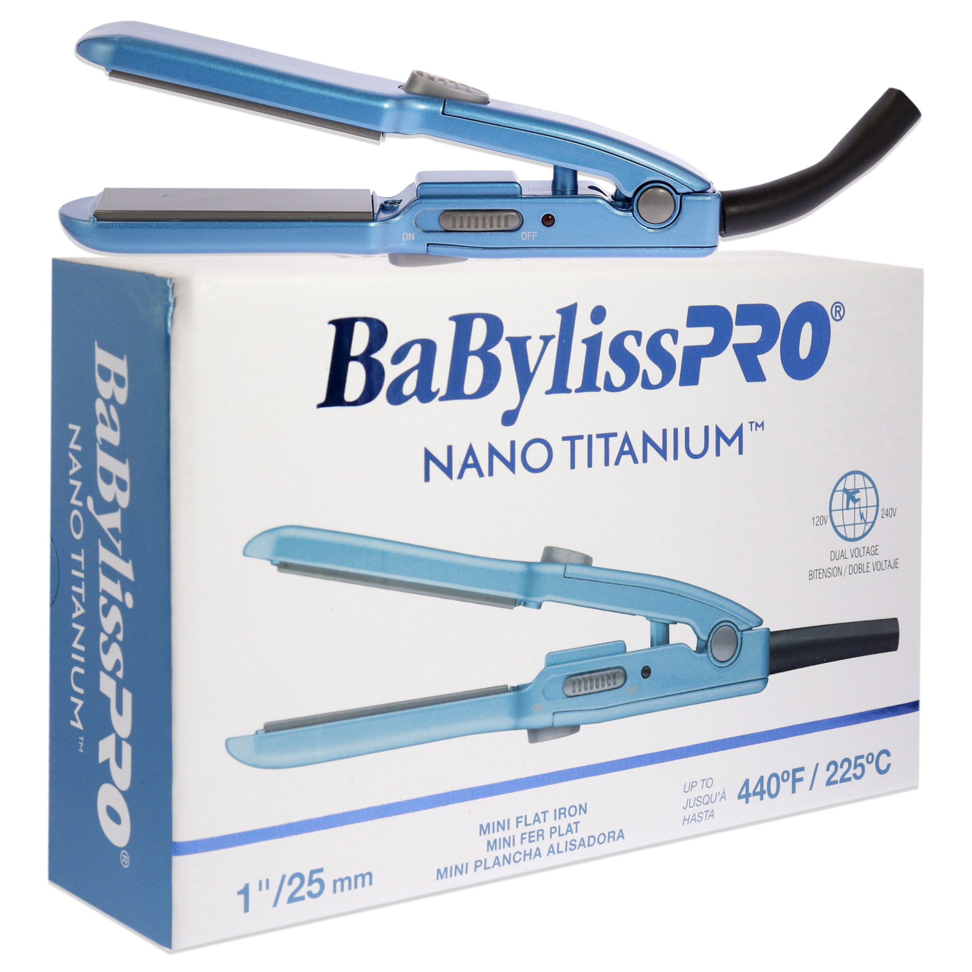 BaBylissPRO Nano Titanium Mini Flat Iron - BNT3053UC - Blue, 1 Inch Flat Iron - image 3 of 4