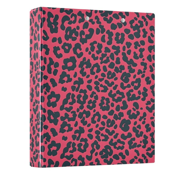 ALAZA Pink Leopard Print Cheetah 3 Ring Binder 1.5 Inch Three Ring Office Binders w/ clipboard & 3 pockets, Hold 200 Sheets, 1 pc