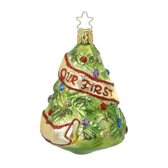 Inge Glas Newlyweds Tree Glass First Christmas Ornament 10031S012