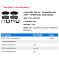 thumbnail image 2 of Front Brake Pad Set - Compatible with 2007 - 2010 Hyundai Elantra Sedan 2008 2009, 2 of 2