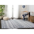 thumbnail image 4 of SAFAVIEH Machine Washable Rug Indoor/Outdoor Bermuda Collection - Bermuda Jacinth Geometric Machine Washable Indoor/Outdoor Area Rug, Navy/Cream, 5'3" x 7'6", 4 of 12