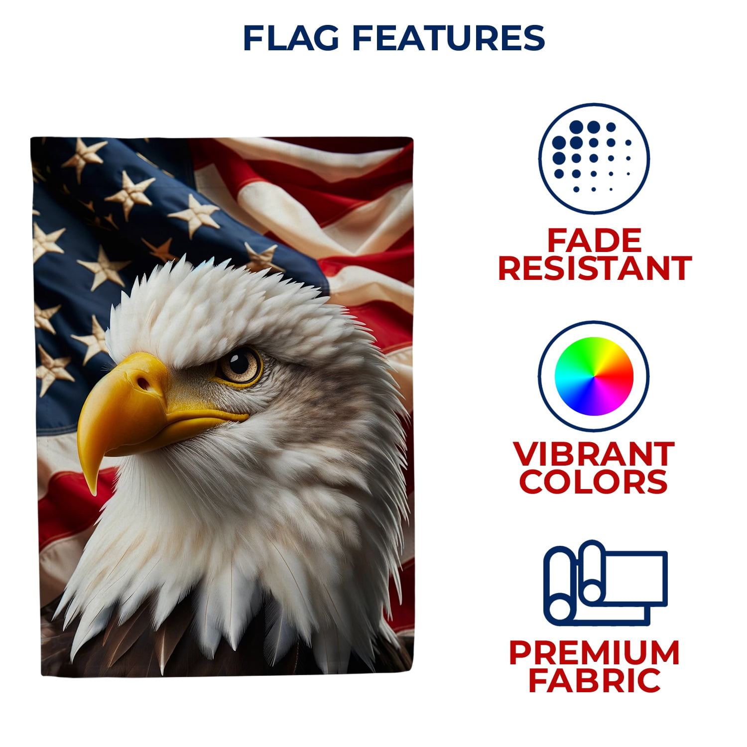 America Forever Eagle Patriotic House Flag, 28x40 inch Double Sided, Patriotic Stars and Stripes Eagle Flags USA 4th of July Memorial Day Independence Day July 4 Yard Outdoor Decoration