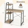 thumbnail image 3 of Costway Computer Desk with Shelves Study Writing Desk Workstation with Bookshelf Natural, 3 of 11