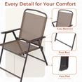 thumbnail image 5 of TLSUNNY Patio Dining Set of 5, 4 Folding Chairs and Round Metal Table W/ Umbrella Hole Outdoor Dining Furniture for Bistro, Garden, Backyard, Deck (Umbralla Not Included), 5 of 11