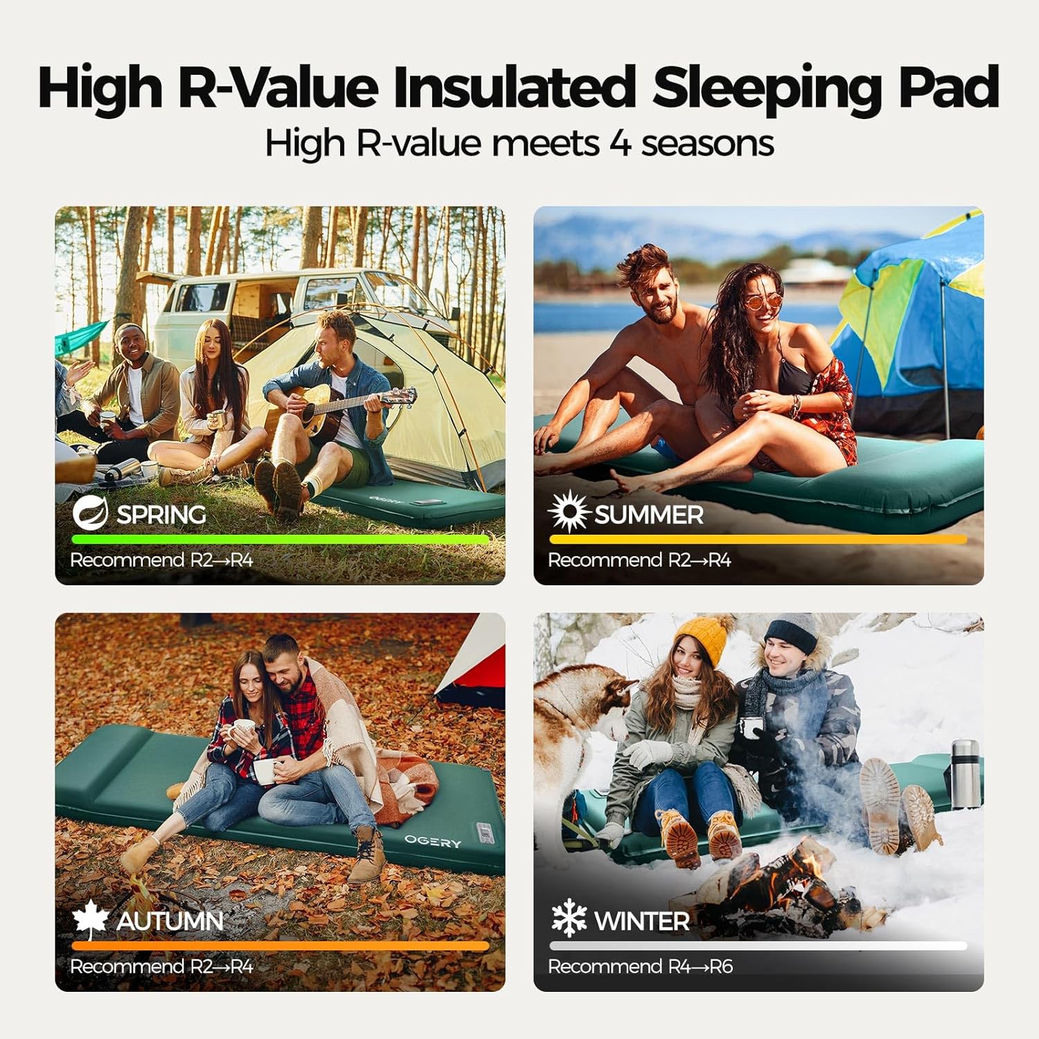 Self Inflating Sleeping Pad with Electric Pump, 3.15" Ultra-Thick Memory Foam Camping Pad, 4 Season Camping Mattress Pad with Built-in Pillow, Camping Essentials Gear for Tent Travel Car