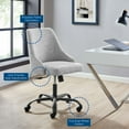 thumbnail image 5 of Computer Work Desk Swivel Chair, Fabric, Black Grey Gray, Modern Contemporary Urban Design, Home Business Office Furniture, 5 of 10