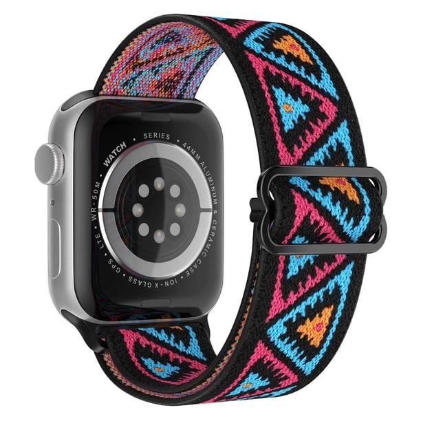 Correa Extensible De Nylon Elastica Unisex M / L 42/44/45/49 mm Para Apple Watch Compatible Con Serie Se / 2 / 3 / 4 / 5 / 6 / 7 /