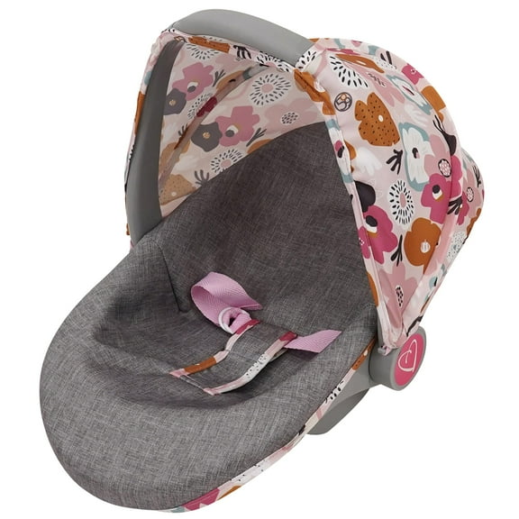 509 Crew: Melange Flora - 3-In-1 Doll Car Seat - Accessory For Dolls Up To 18", Portable Toy, Transforms To Lounge Seat, Retractable Canopy, Kids 3 