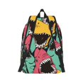thumbnail image 3 of Balery Angry Shark Pattern Vintage Canvas Backpack for Men and Women - Large Capacity, Durable Travel Laptop Bag for School, Work, Hiking, and Outdoor Activities, 3 of 7