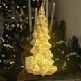 thumbnail image 4 of LED Illuminated Glass Christmas Tree with Warm White Lights - Battery Powered Holiday Decoration for Mantel, Tabletop Centerpiece, Christmas Home Decor and Festive Gift, 4 of 6