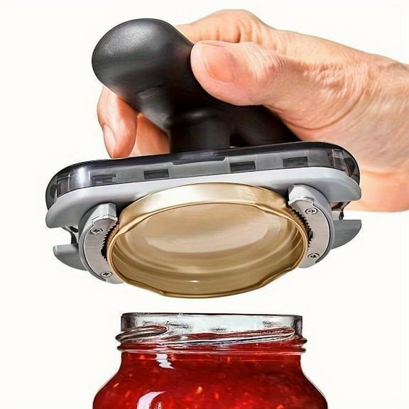 Black Adjustable Jar and Bottle Opener – Heavy-Duty Manual Lid Opener Tool for Kitchen, Dining & Outdoor Gatherings