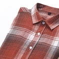 thumbnail image 4 of Rloper-Lop Men's Flannel Shirts Cotton Long Sleeve Plaid Shackets Casual Button Up Outerwear Fall Winter Warm Lapel Tops Slim Fit Shirts Red 4XL, 4 of 5